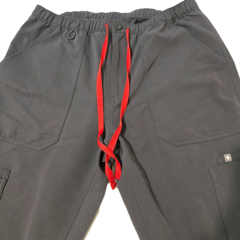 Figs Technical Collection Straight Leg Zip Fly Scrub Pants Charcoal Gray Medium - Picture 4 of 7